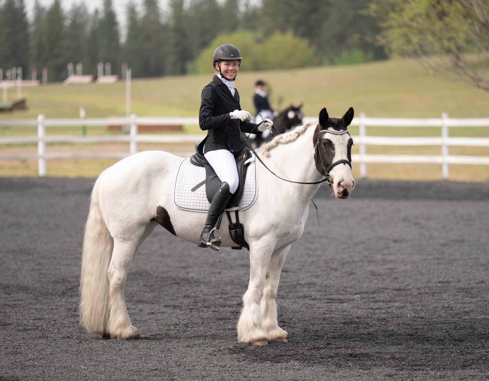 Natalie Steilling riding in a dressage test
